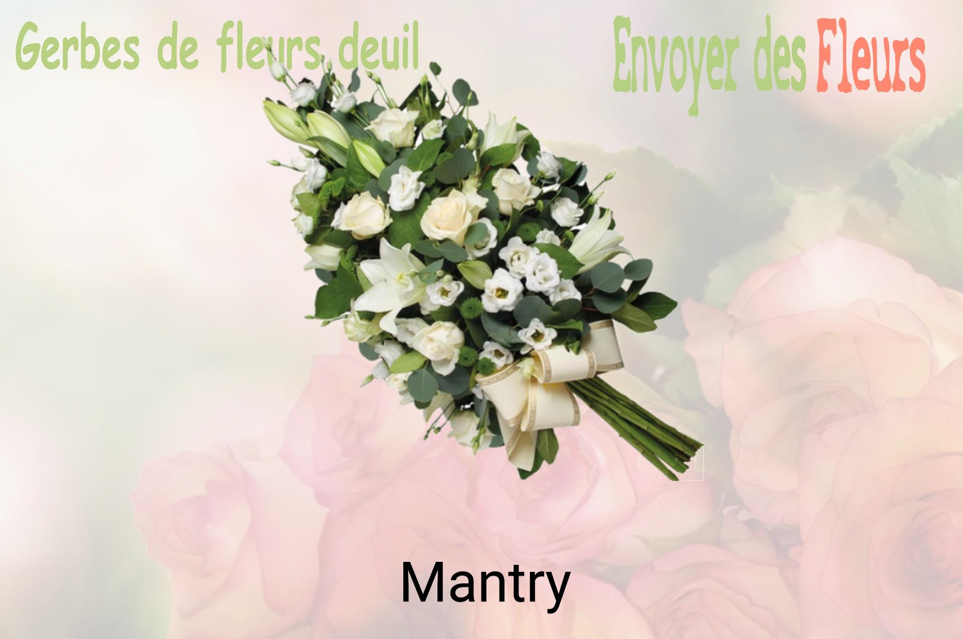 Gerbe de fleurs de deuil livrée à Mantry